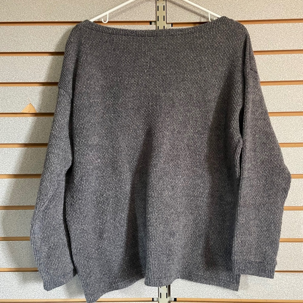 Healthy Yidai Charcoal Gray V Neck Long Sleeve Knit Sweater‎ Size M - Picture 5 of 6